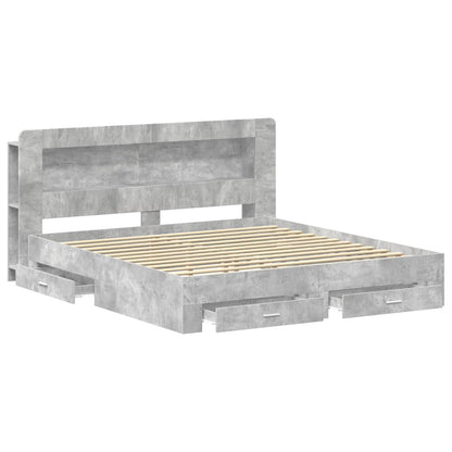 Telaio del letto con storage Grigio Cemento 200 x 200 cm | homemem39