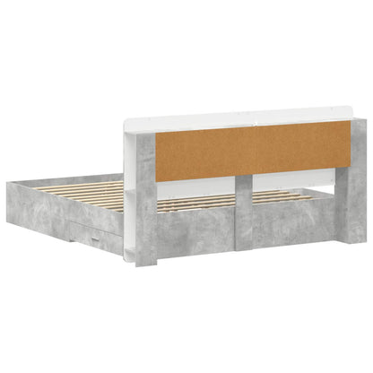 Telaio del letto con storage Grigio Cemento 200 x 200 cm | homemem39