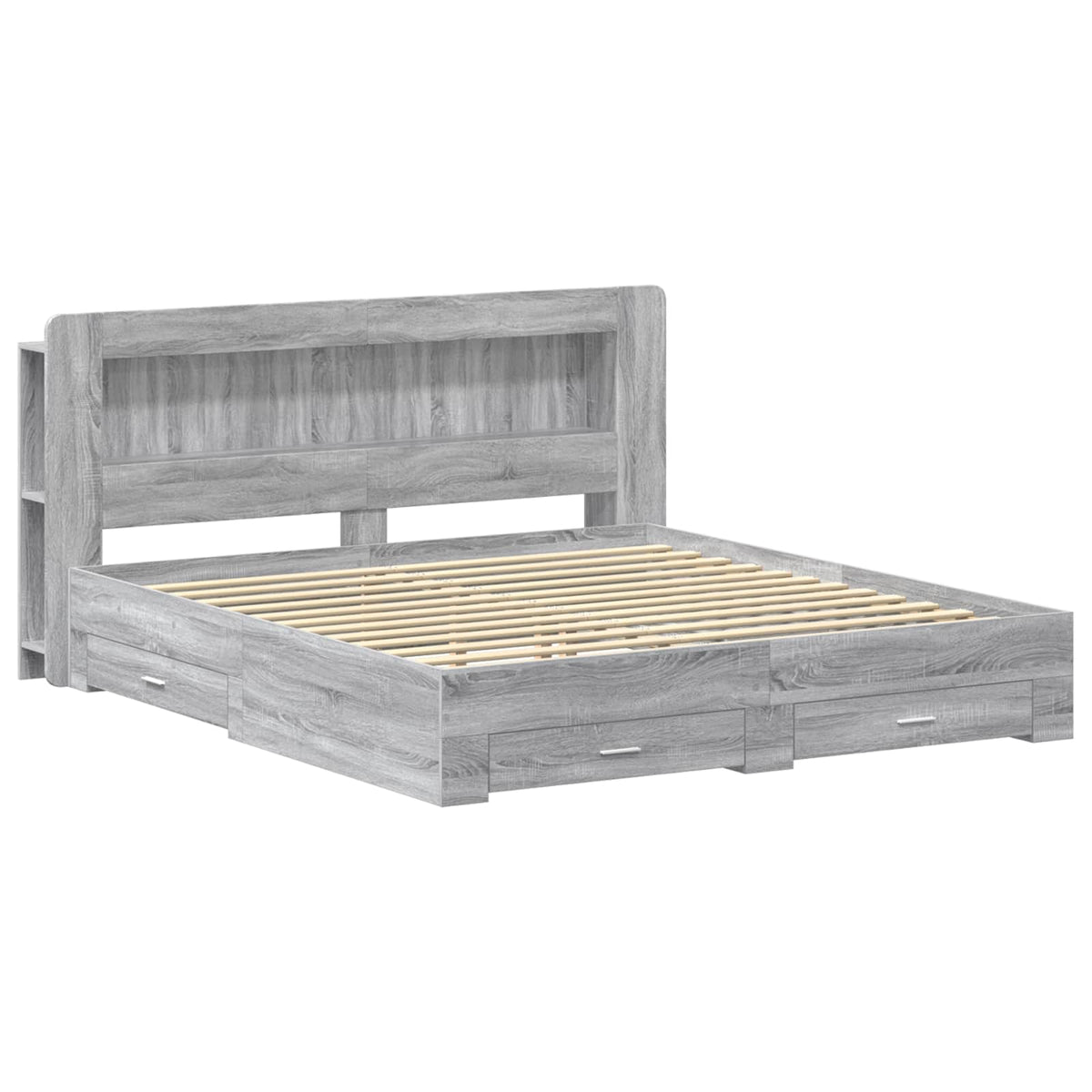 Telaio del letto con storage Sonoma grigio 200 x 200 cm