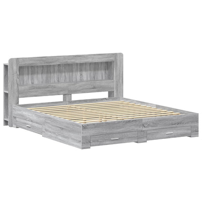 Telaio del letto con storage Sonoma grigio 200 x 200 cm