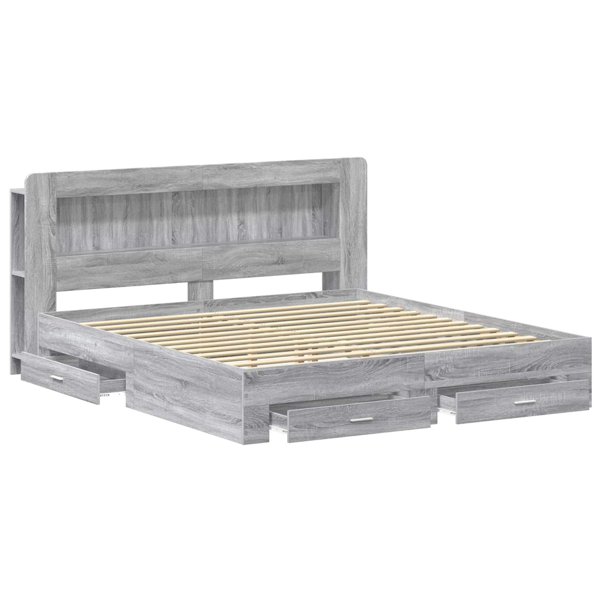 Telaio del letto con storage Sonoma grigio 200 x 200 cm