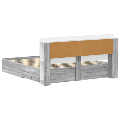 Telaio del letto con storage Sonoma grigio 200 x 200 cm