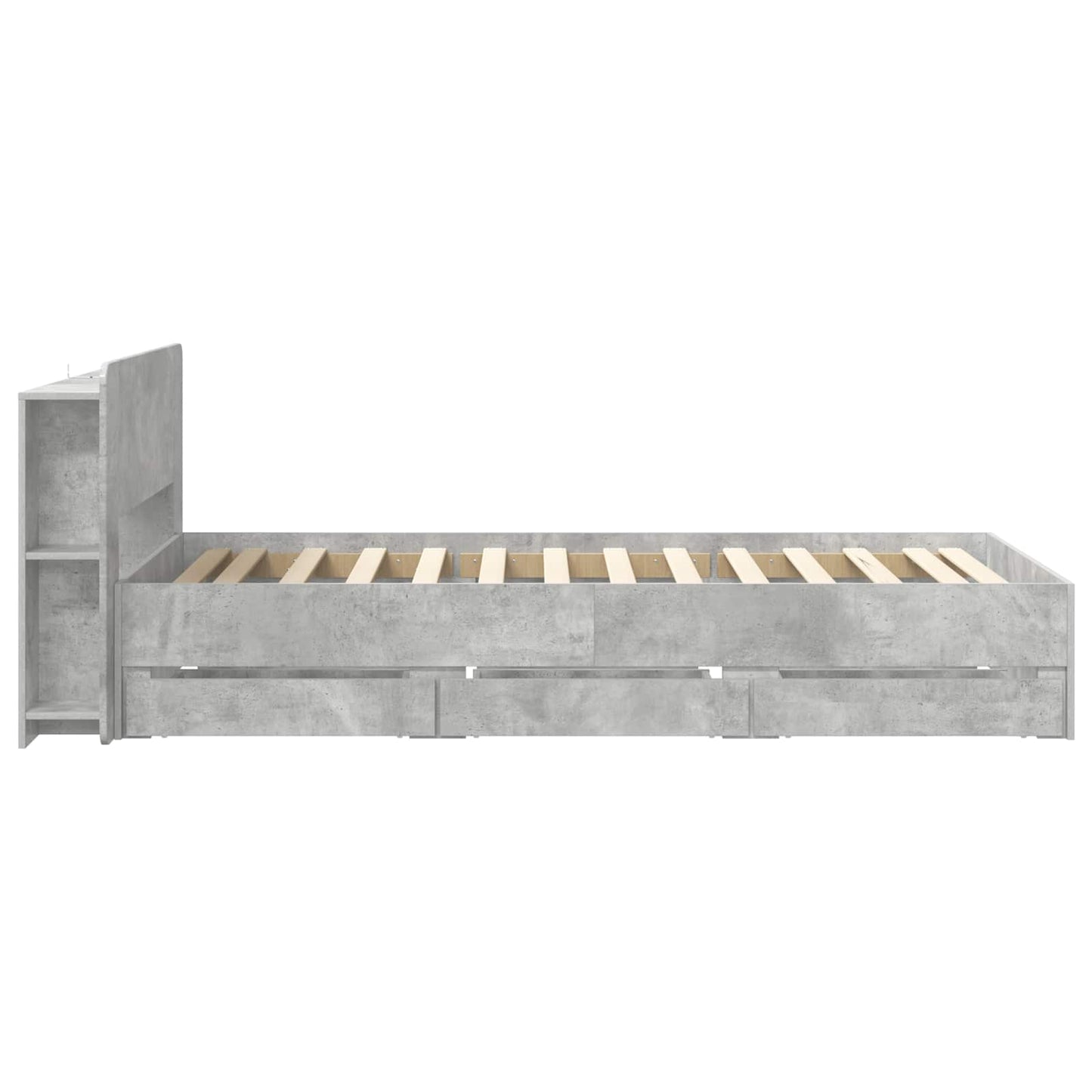 Telaio del letto con storage Grigio Cemento 75 x 190 cm | homemem39