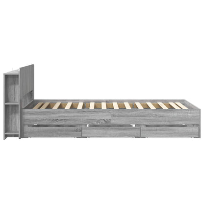 Telaio del letto con storage Sonoma grigio 75 x 190 cm | homemem39