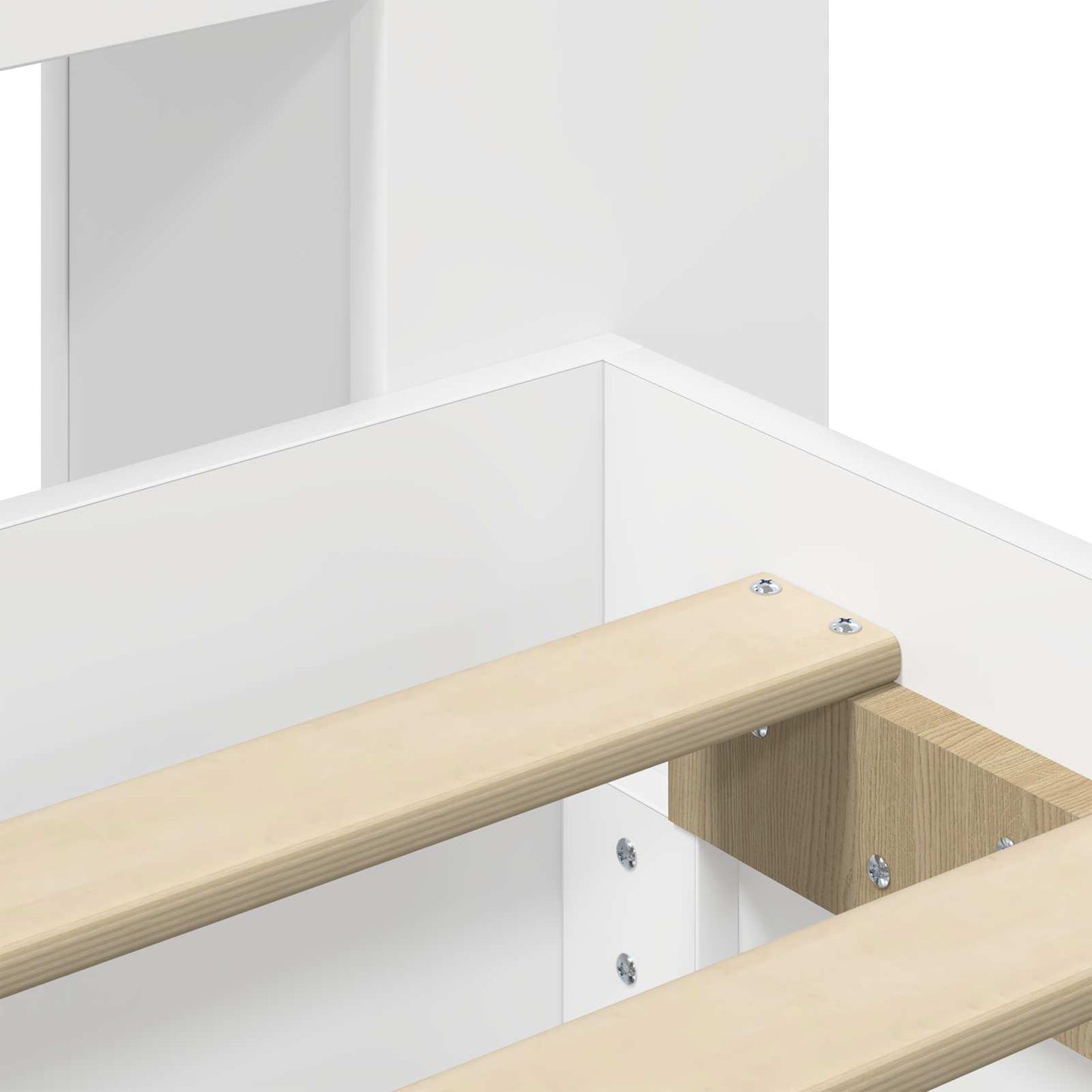 Telaio del letto con storage con testiera Bianco 75 x 190 cm | homemem39