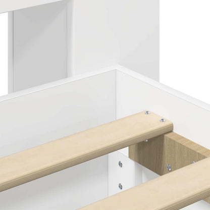 Telaio del letto con storage con testiera Bianco 75 x 190 cm | homemem39