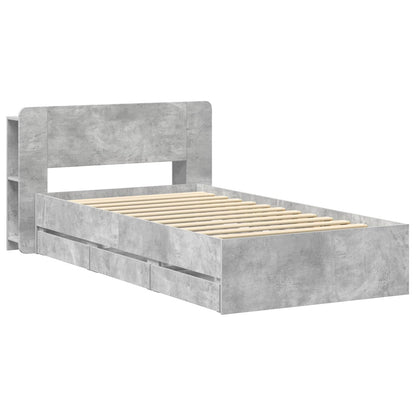 Telaio del letto con storage Grigio Cemento 80 x 200 cm | homemem39