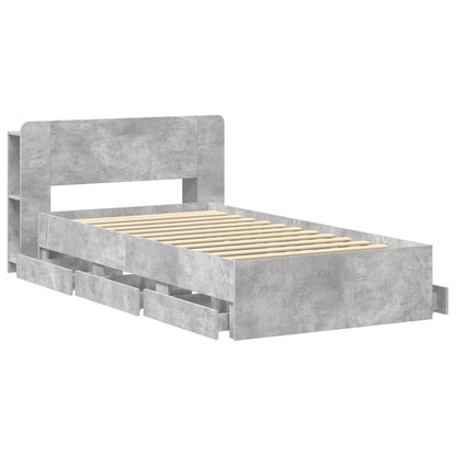 Telaio del letto con storage Grigio Cemento 80 x 200 cm | homemem39
