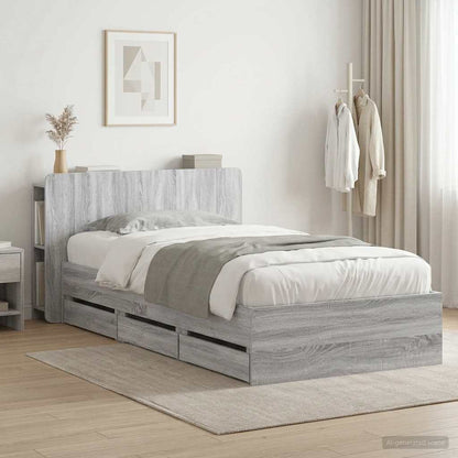 Telaio del letto con storage Sonoma grigio 80 x 200 cm