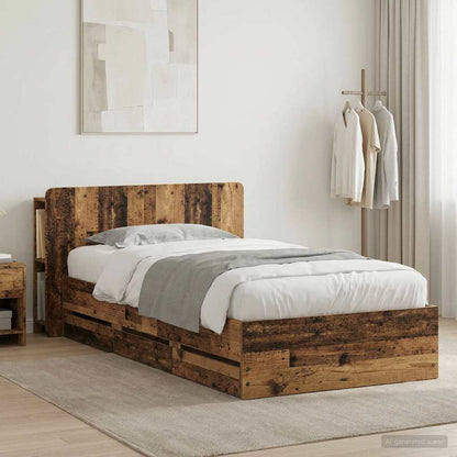 Telaio del letto con storage Legno antico 80 x 200 cm | homemem39