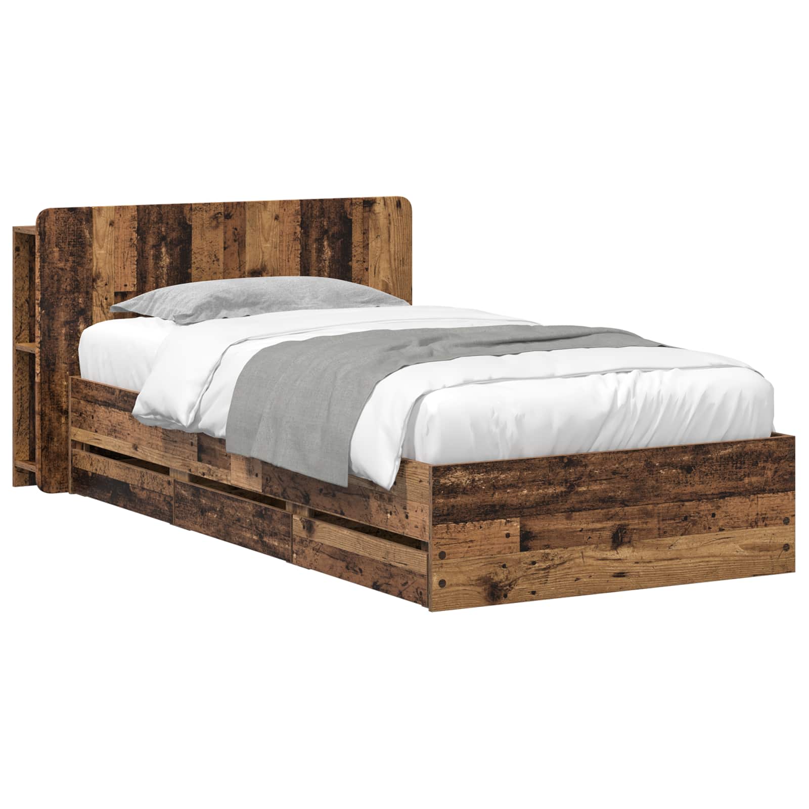 Telaio del letto con storage Legno antico 80 x 200 cm | homemem39