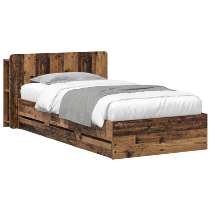 Telaio del letto con storage Legno antico 80 x 200 cm | homemem39