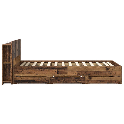 Telaio del letto con storage Legno antico 80 x 200 cm | homemem39