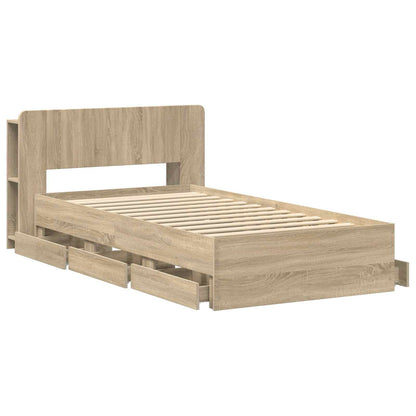 Telaio del letto con storage Rovere Sonoma 80 x 200 cm | homemem39