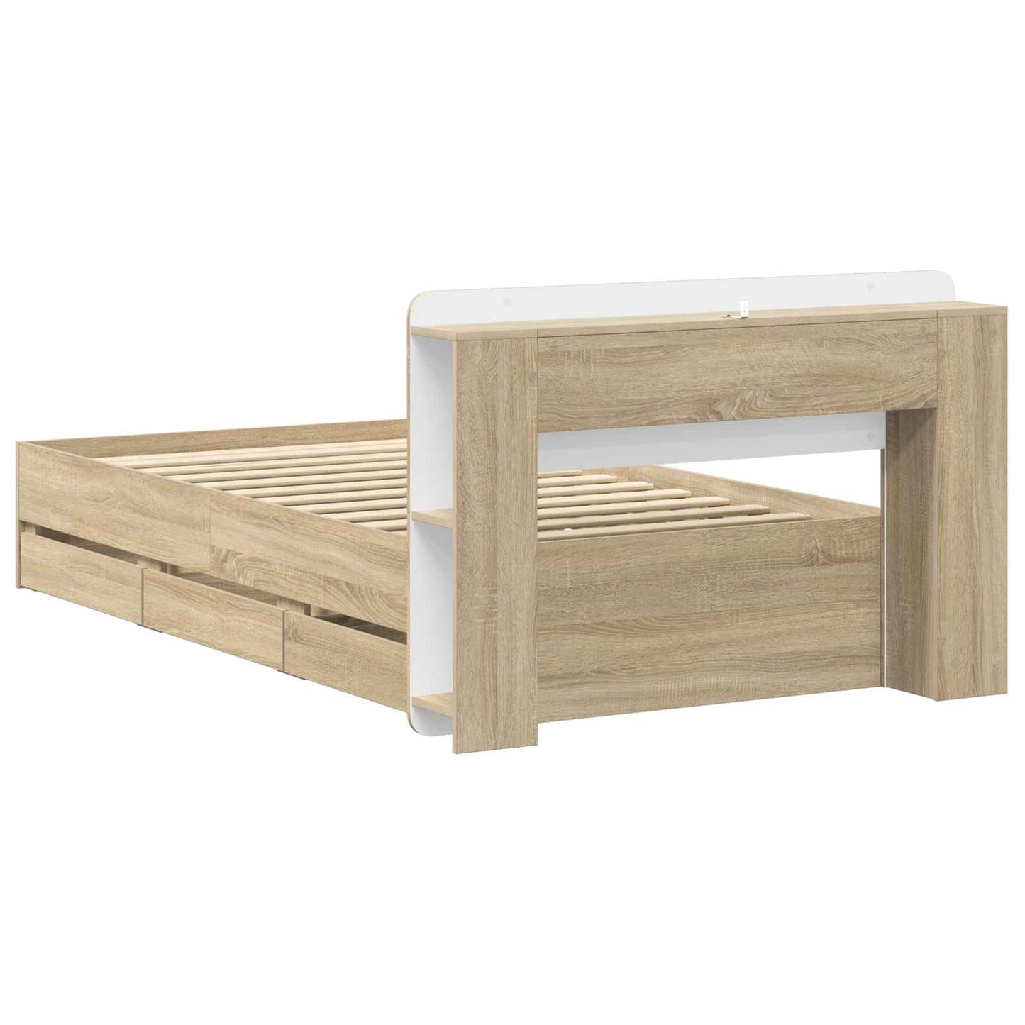 Telaio del letto con storage Rovere Sonoma 80 x 200 cm | homemem39