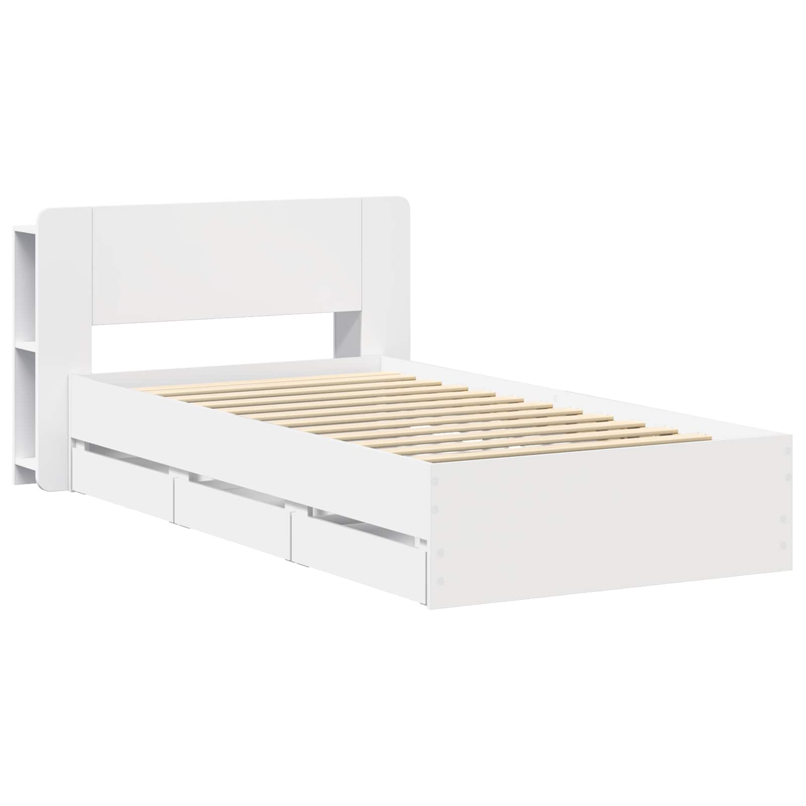 Telaio del letto con storage con testiera Bianco 80 x 200 cm | homemem39