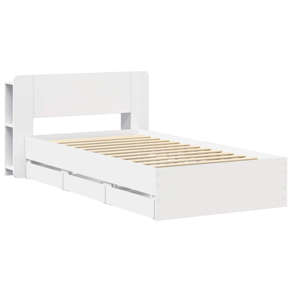 Telaio del letto con storage con testiera Bianco 80 x 200 cm | homemem39