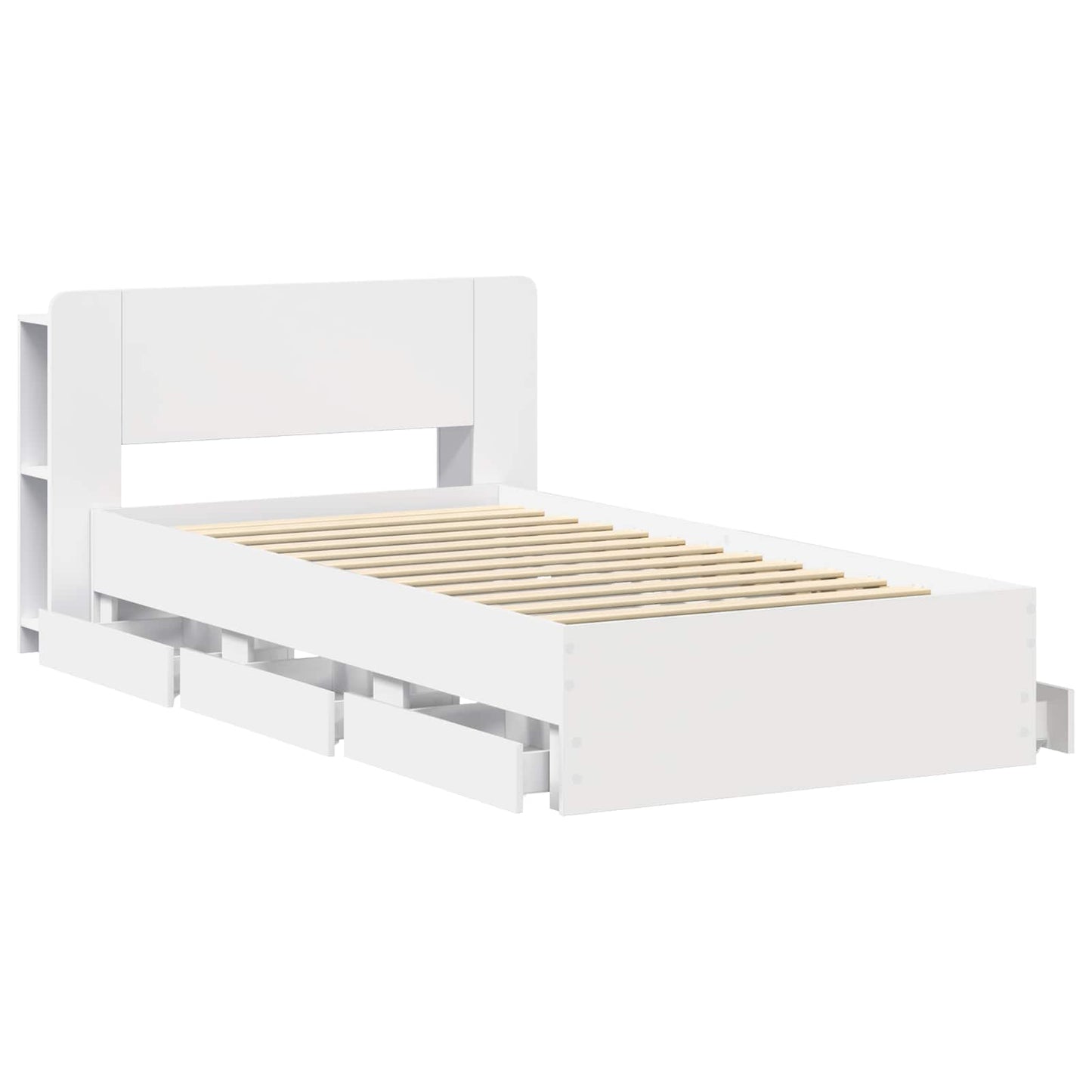 Telaio del letto con storage con testiera Bianco 80 x 200 cm | homemem39