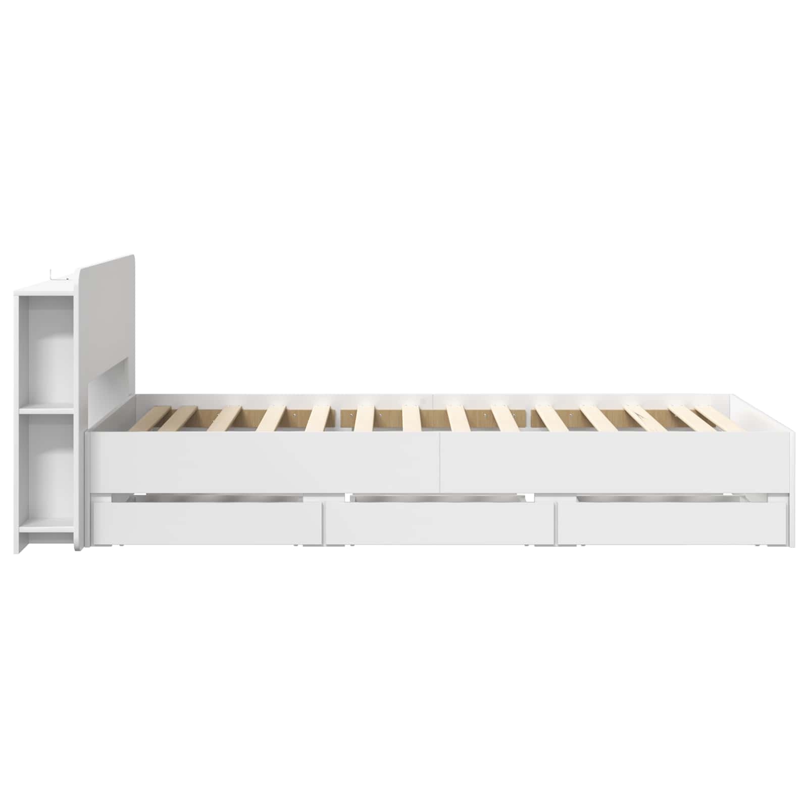 Telaio del letto con storage con testiera Bianco 80 x 200 cm | homemem39