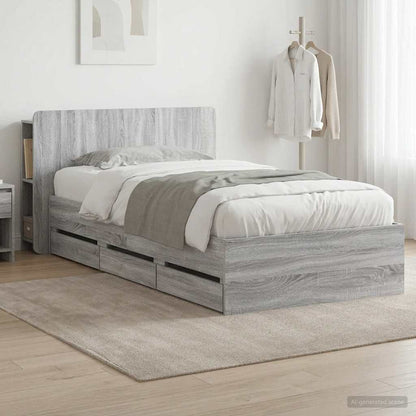 Telaio del letto con storage Sonoma grigio 90 x 190 cm | homemem39