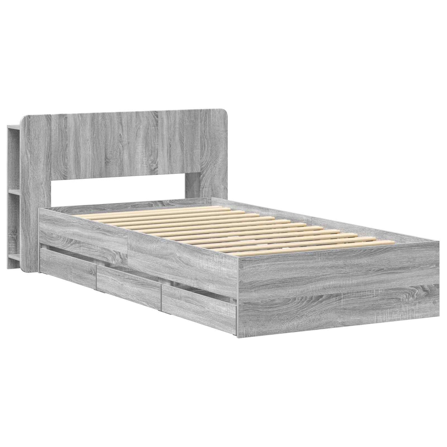 Telaio del letto con storage Sonoma grigio 90 x 190 cm | homemem39