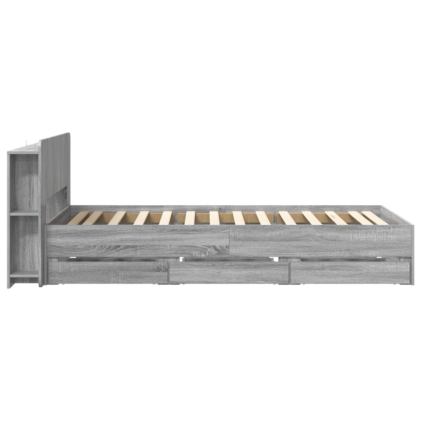 Telaio del letto con storage Sonoma grigio 100 x 200 cm | homemem39