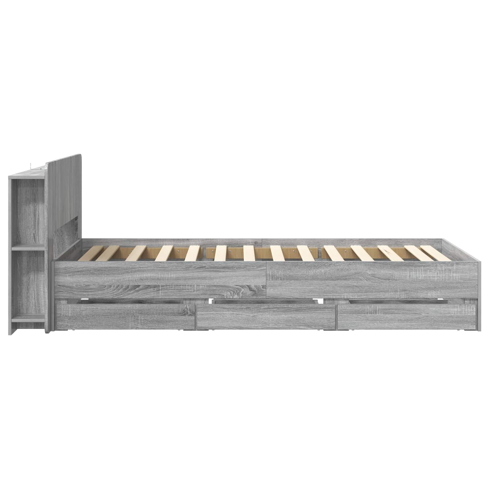 Telaio del letto con storage Sonoma grigio 100 x 200 cm | homemem39