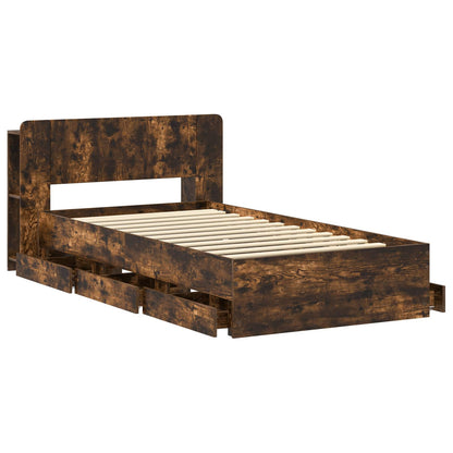 Telaio del letto con storage Rovere Fumo 100 x 200 cm | homemem39