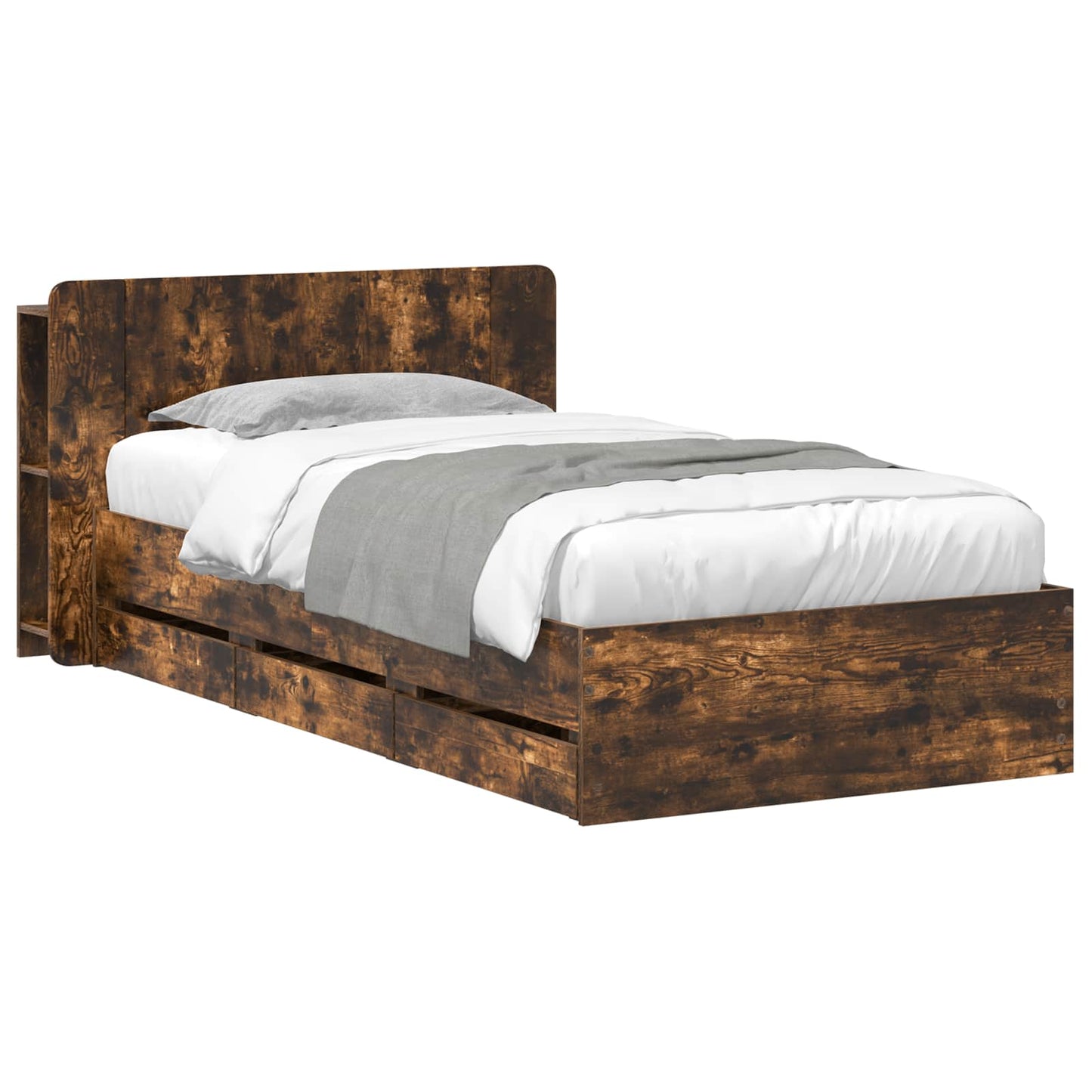 Telaio del letto con storage Rovere Fumo 90 x 200 cm | homemem39