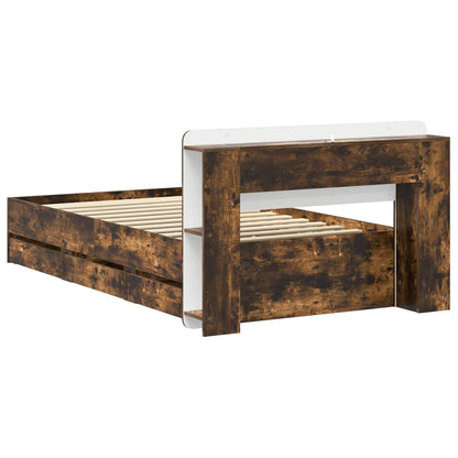 Telaio del letto con storage Rovere Fumo 90 x 200 cm | homemem39