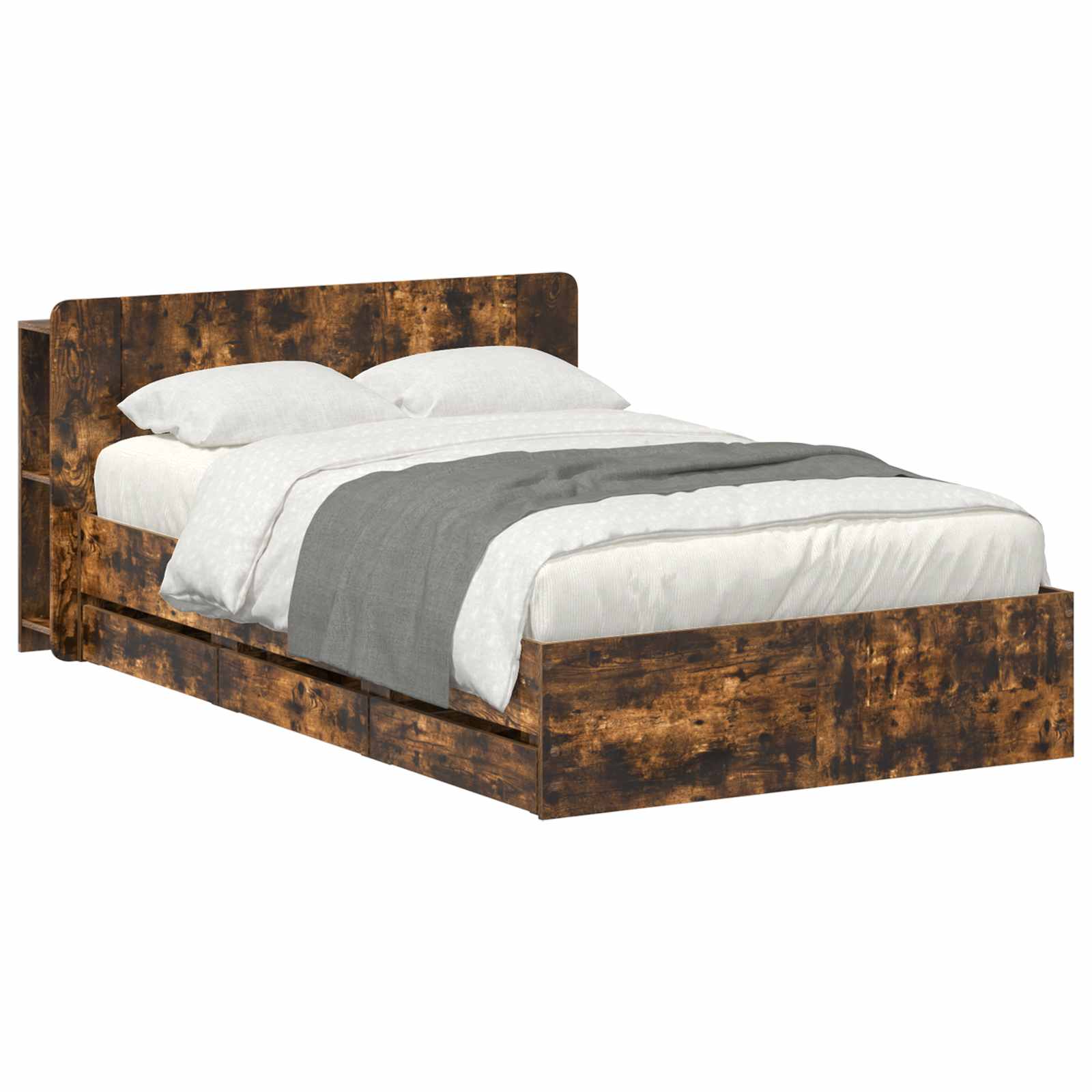 Telaio del letto con storage Rovere Fumo 120 x 190 cm | homemem39
