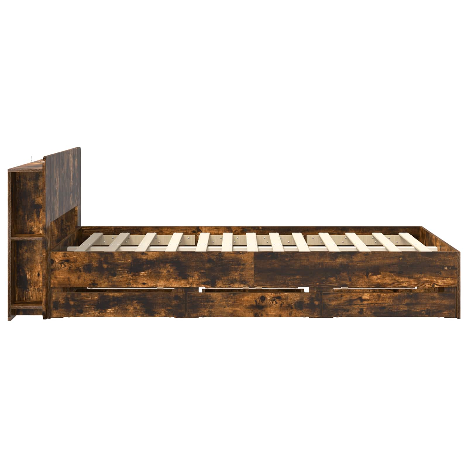 Telaio del letto con storage Rovere Fumo 120 x 190 cm | homemem39