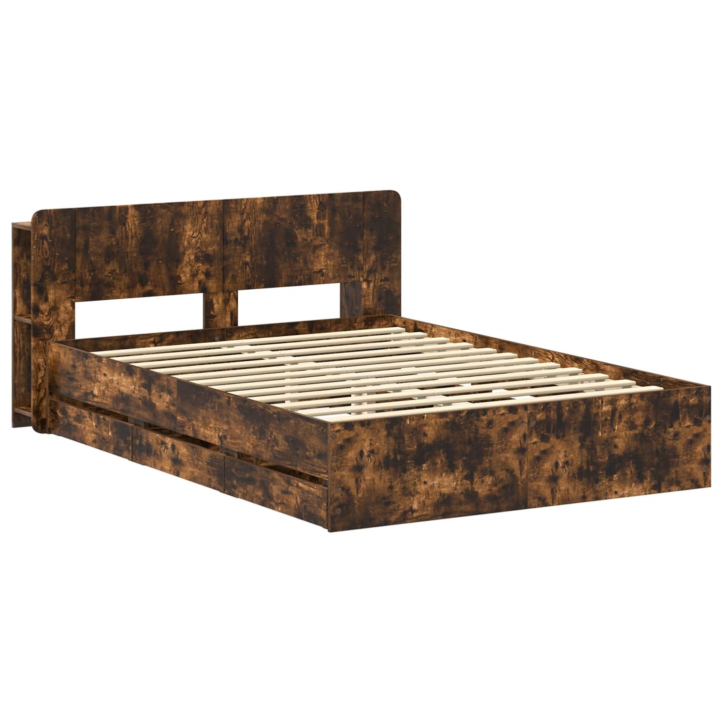 Telaio del letto con storage Rovere Fumo 135 x 190 cm | homemem39