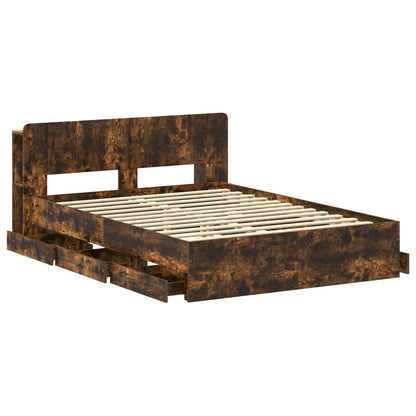Telaio del letto con storage Rovere Fumo 135 x 190 cm | homemem39