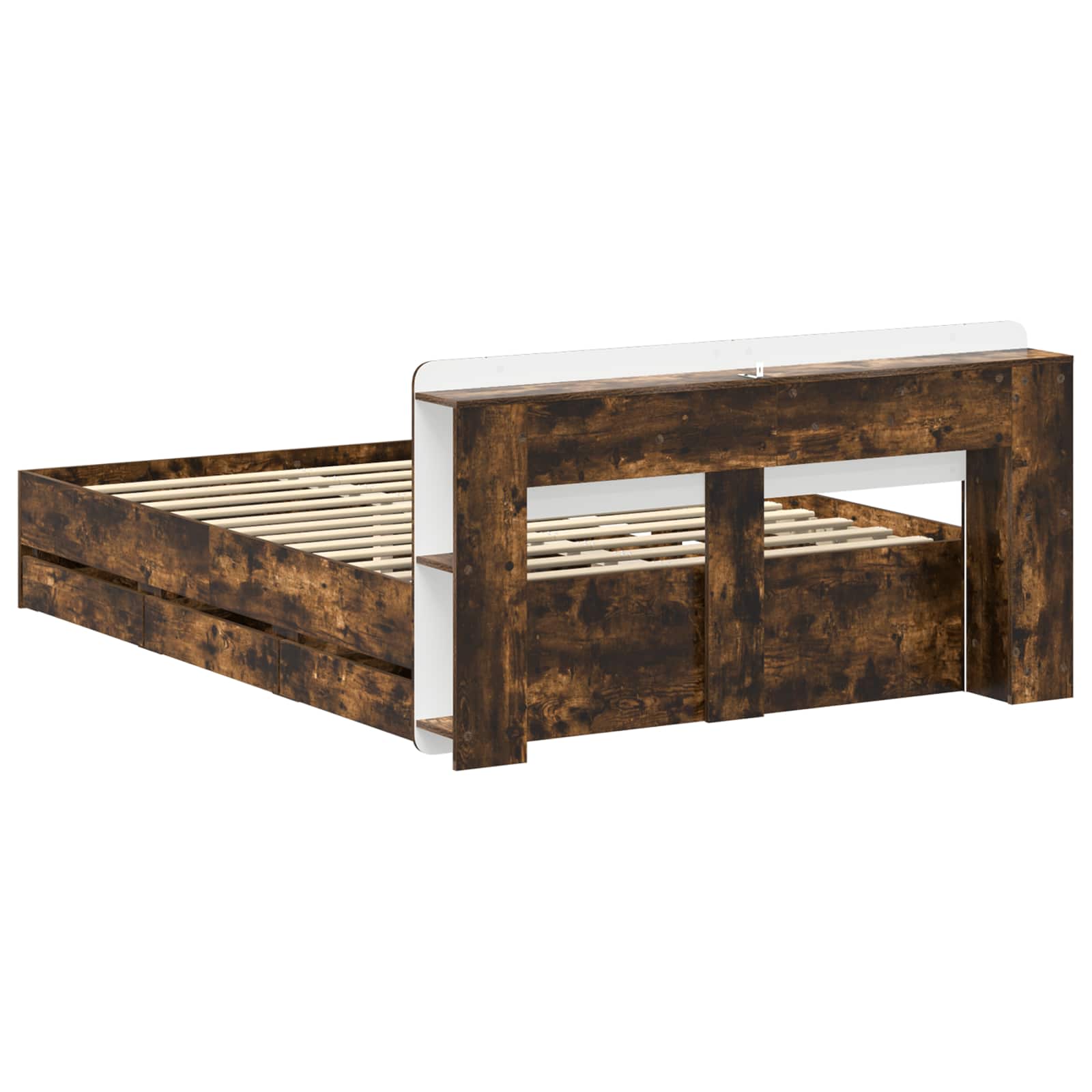 Telaio del letto con storage Rovere Fumo 135 x 190 cm | homemem39