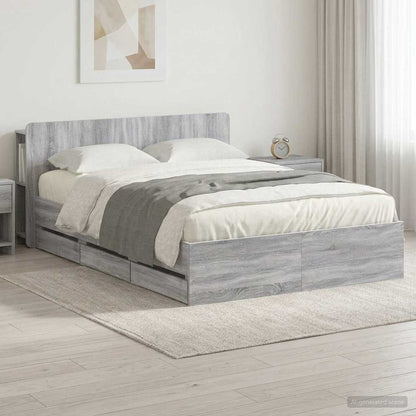 Telaio del letto con storage Sonoma grigio 140 x 200 cm | homemem39