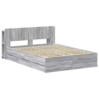 Telaio del letto con storage Sonoma grigio 140 x 200 cm | homemem39