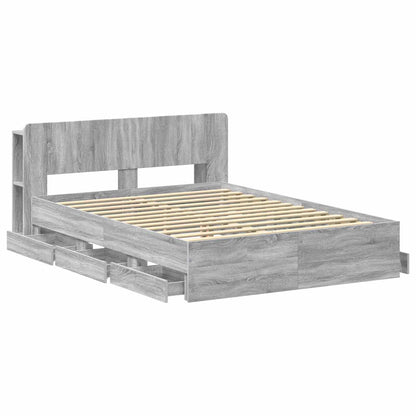 Telaio del letto con storage Sonoma grigio 140 x 200 cm | homemem39