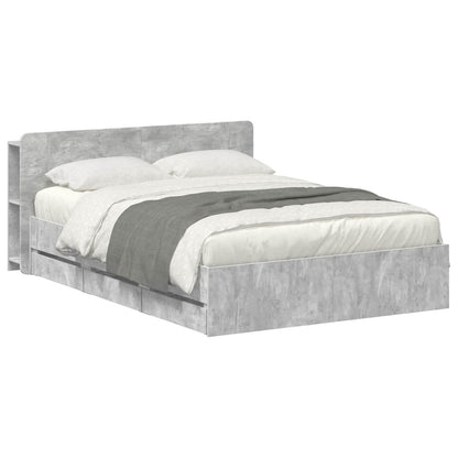Telaio del letto con storage Grigio Cemento 150 x 200 cm | homemem39