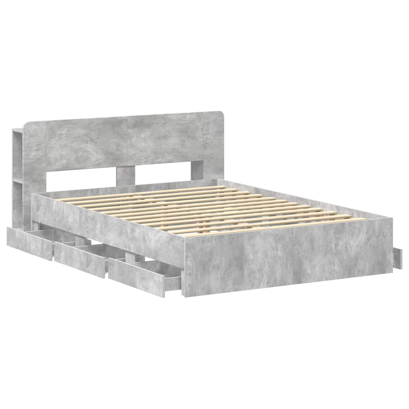 Telaio del letto con storage Grigio Cemento 150 x 200 cm | homemem39