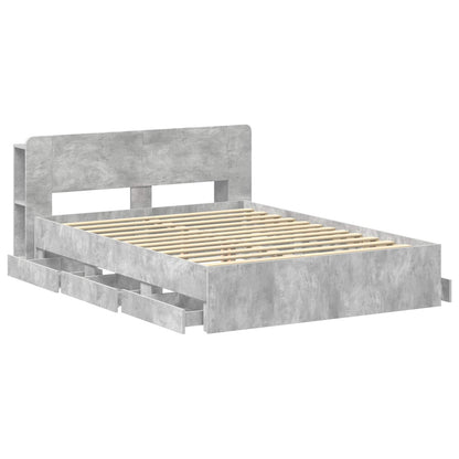Telaio del letto con storage Grigio Cemento 150 x 200 cm | homemem39