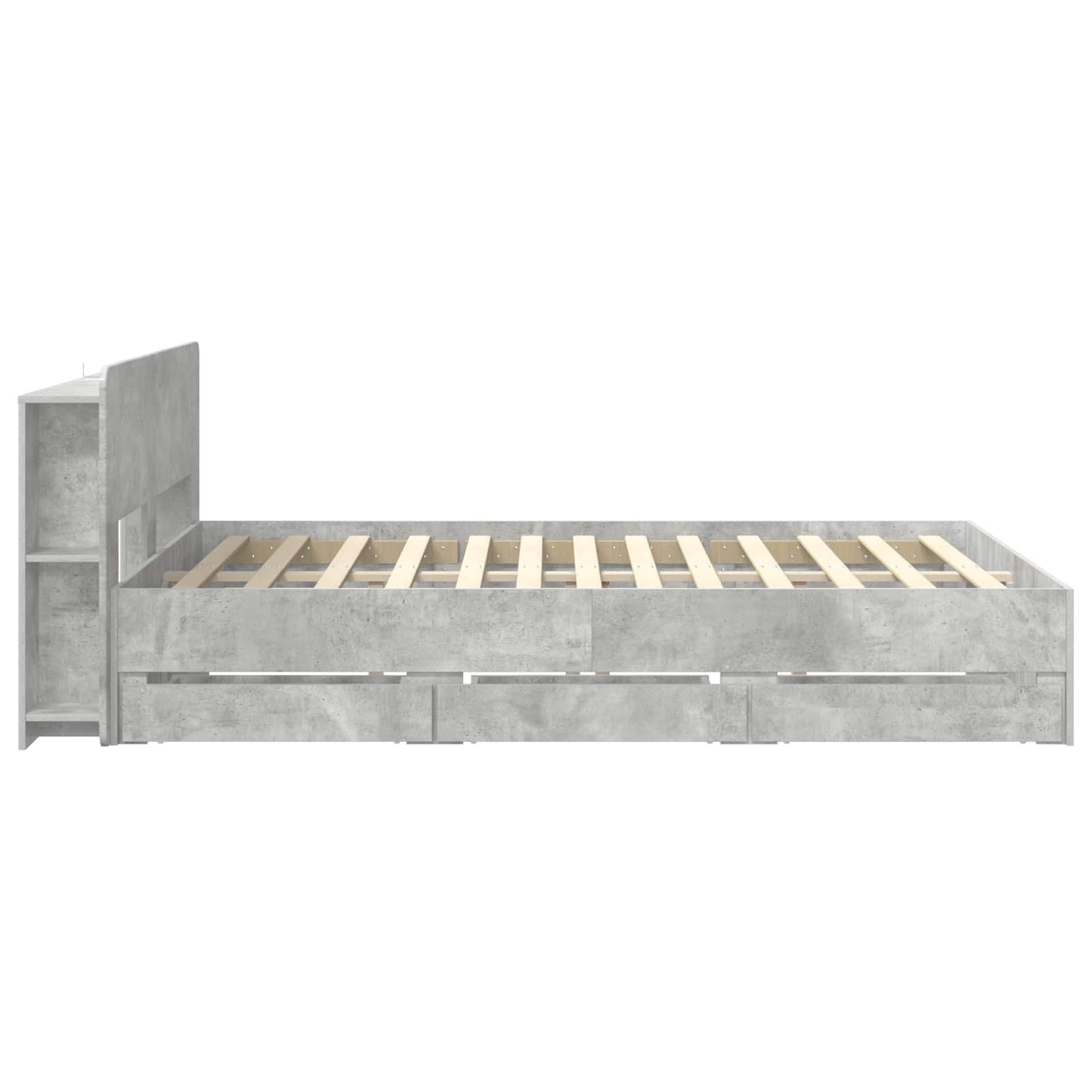 Telaio del letto con storage Grigio Cemento 150 x 200 cm | homemem39