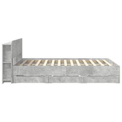 Telaio del letto con storage Grigio Cemento 150 x 200 cm | homemem39