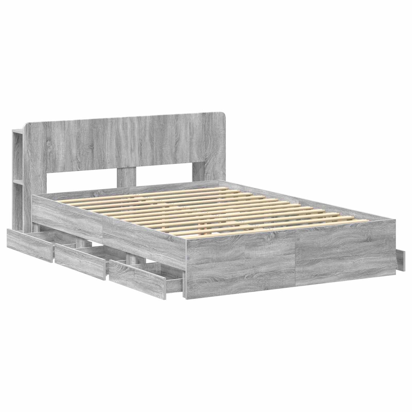 Telaio del letto con storage Sonoma grigio 150 x 200 cm | homemem39