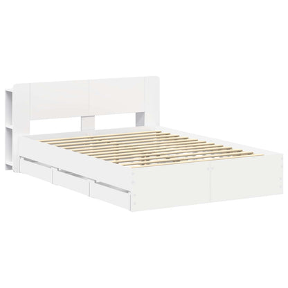 Telaio del letto con storage con testiera Bianco 150 x 200 cm | homemem39