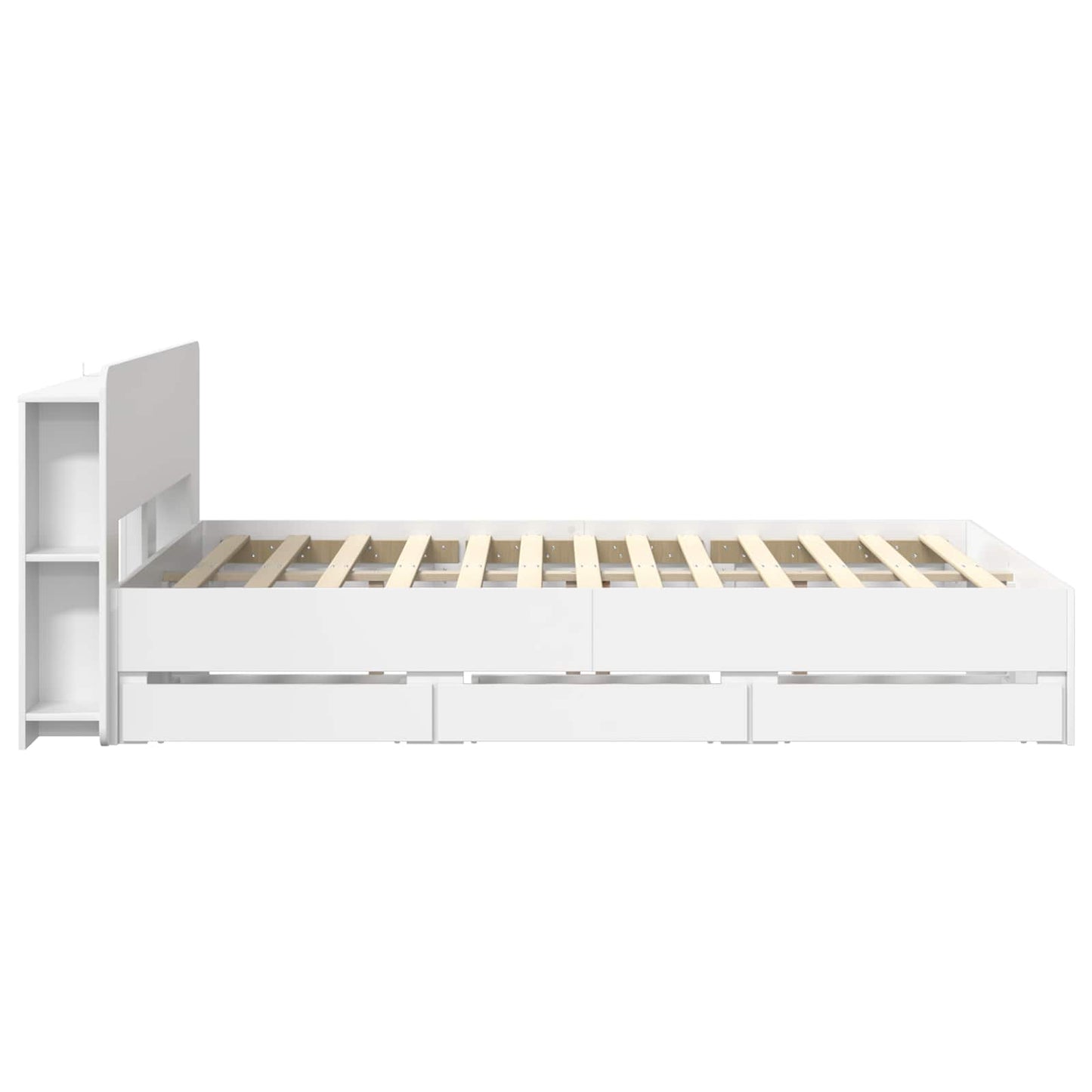 Telaio del letto con storage con testiera Bianco 150 x 200 cm | homemem39