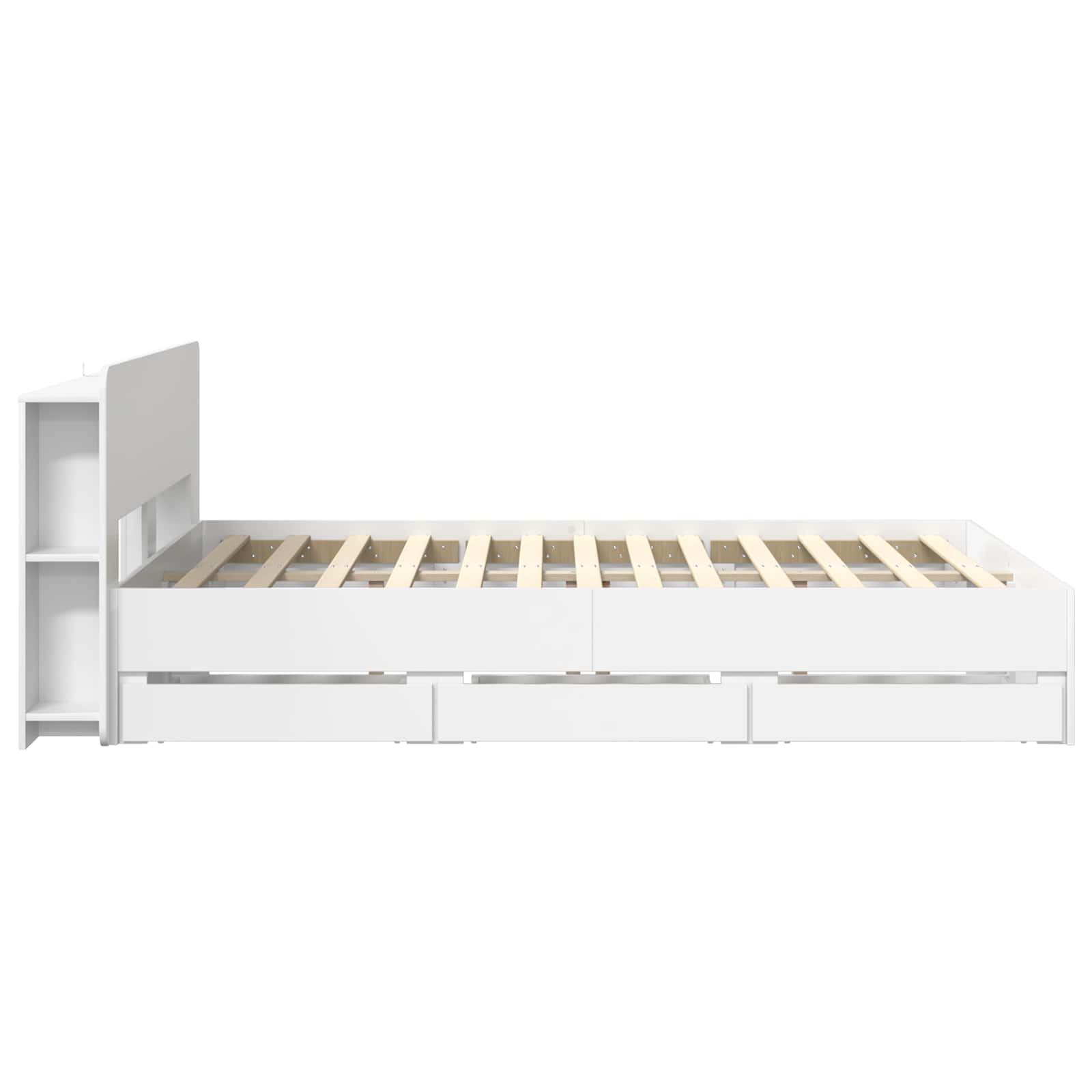 Telaio del letto con storage con testiera Bianco 150 x 200 cm | homemem39