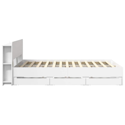Telaio del letto con storage con testiera Bianco 150 x 200 cm | homemem39