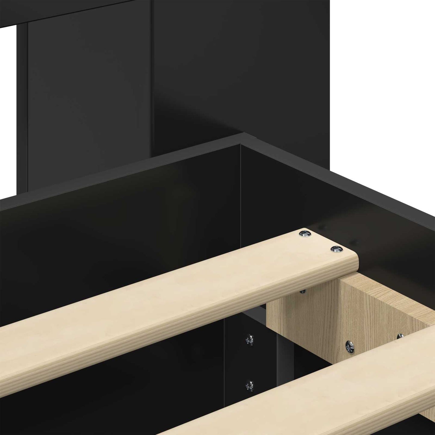 Telaio del letto con storage con testiera Nero 160 x 200 cm | homemem39