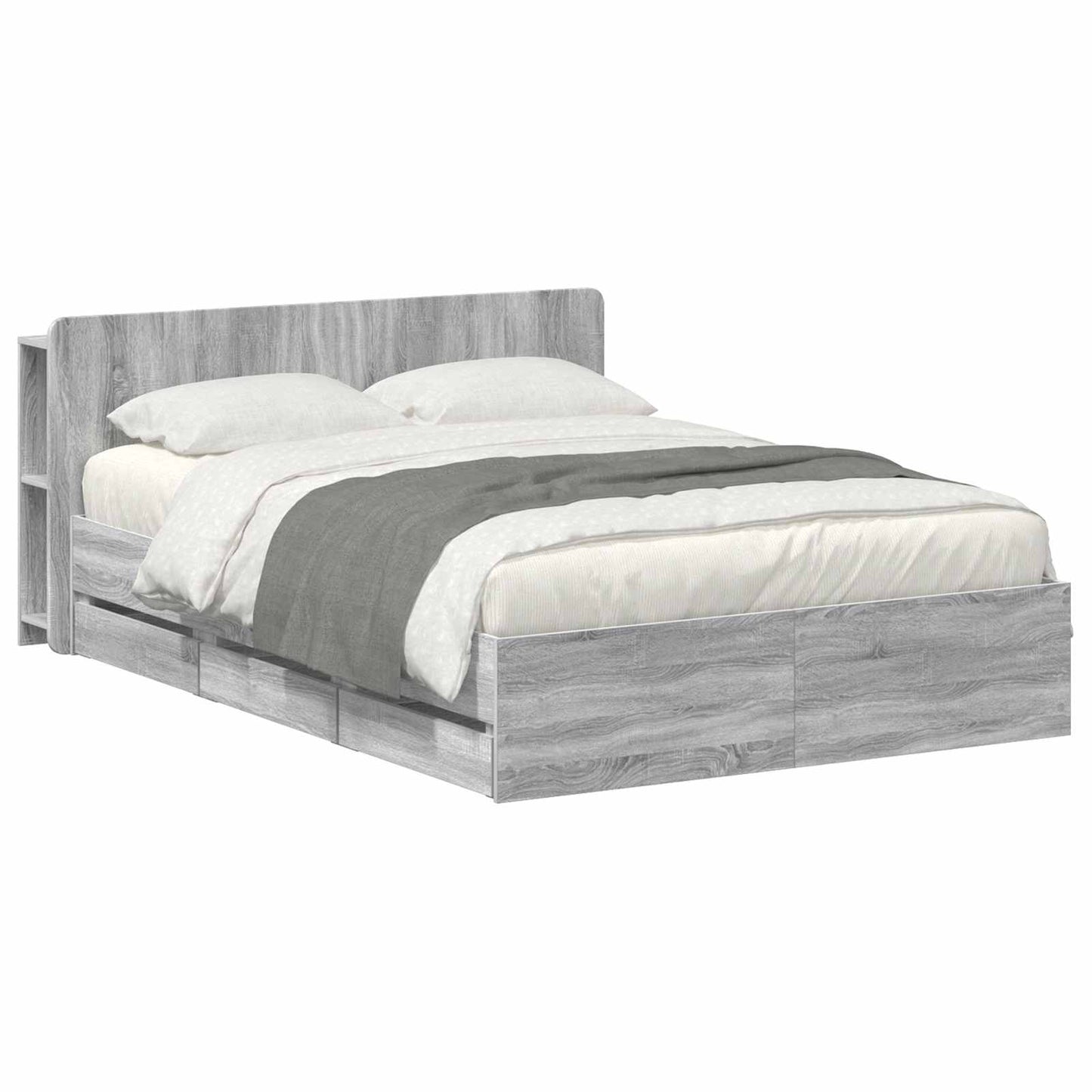 Telaio del letto con storage Sonoma grigio 160 x 200 cm | homemem39